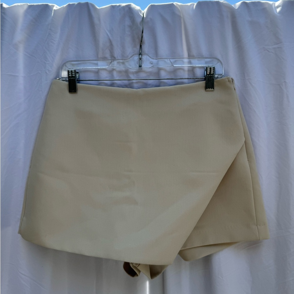 Zara Cream Skort with Wrap Design